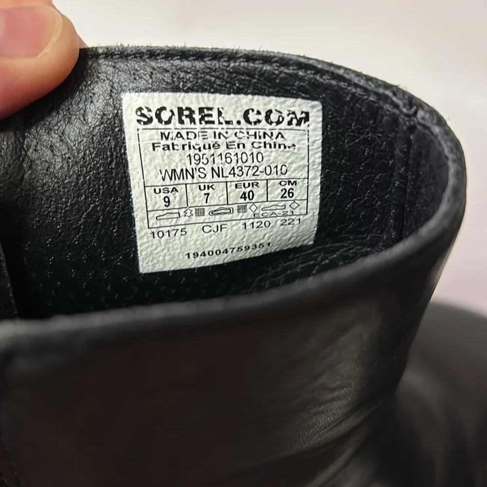 Sorel Joan Of Arctic Wedge II Zipper Side Leather Boot Bootie Hidden Wedge 9 - Picture 7 of 8